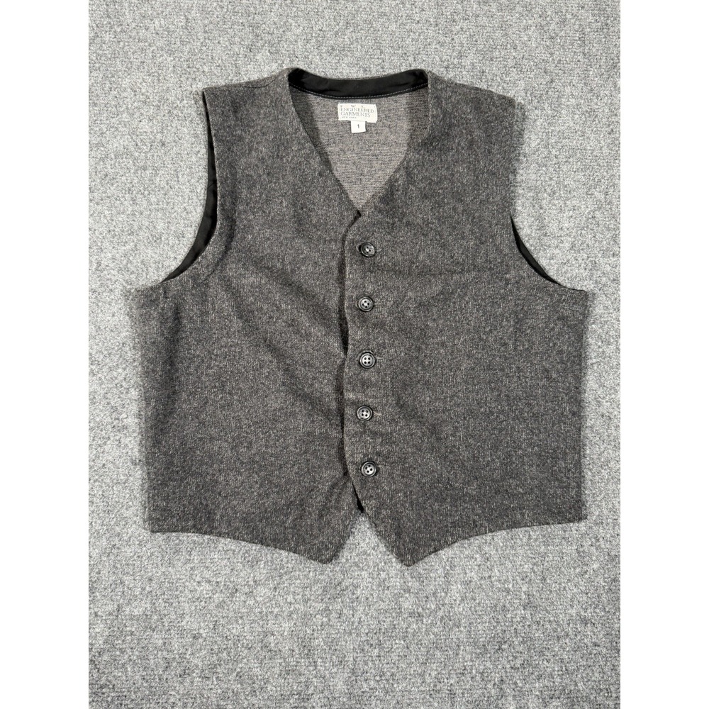 FWK Engineered Garments Women's 1 Small Gray Wool Cotton Button Vest Made USA